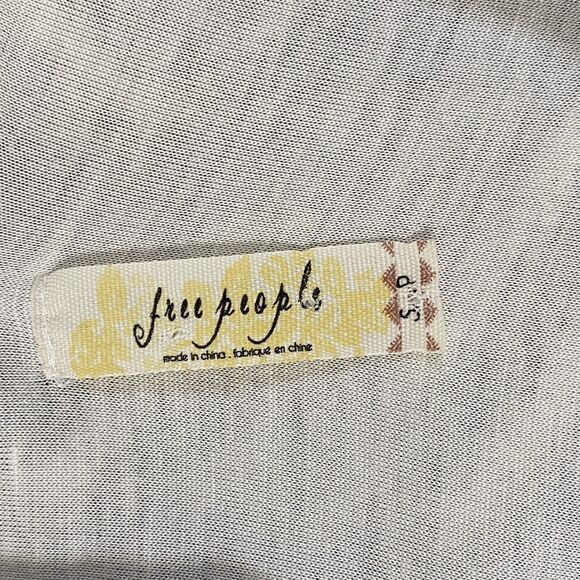 Free People Gray Ivory Striped Faux Wrap V Neck V Back Maverick Dress Small - Picture 10 of 14